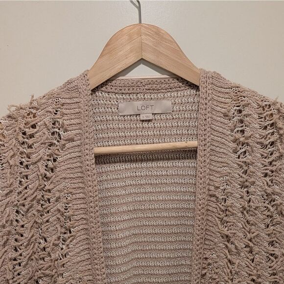 EUC Ann Taylor Loft S Chunky Sparkle Knit Fringed Cardigan - Picture 4 of 4